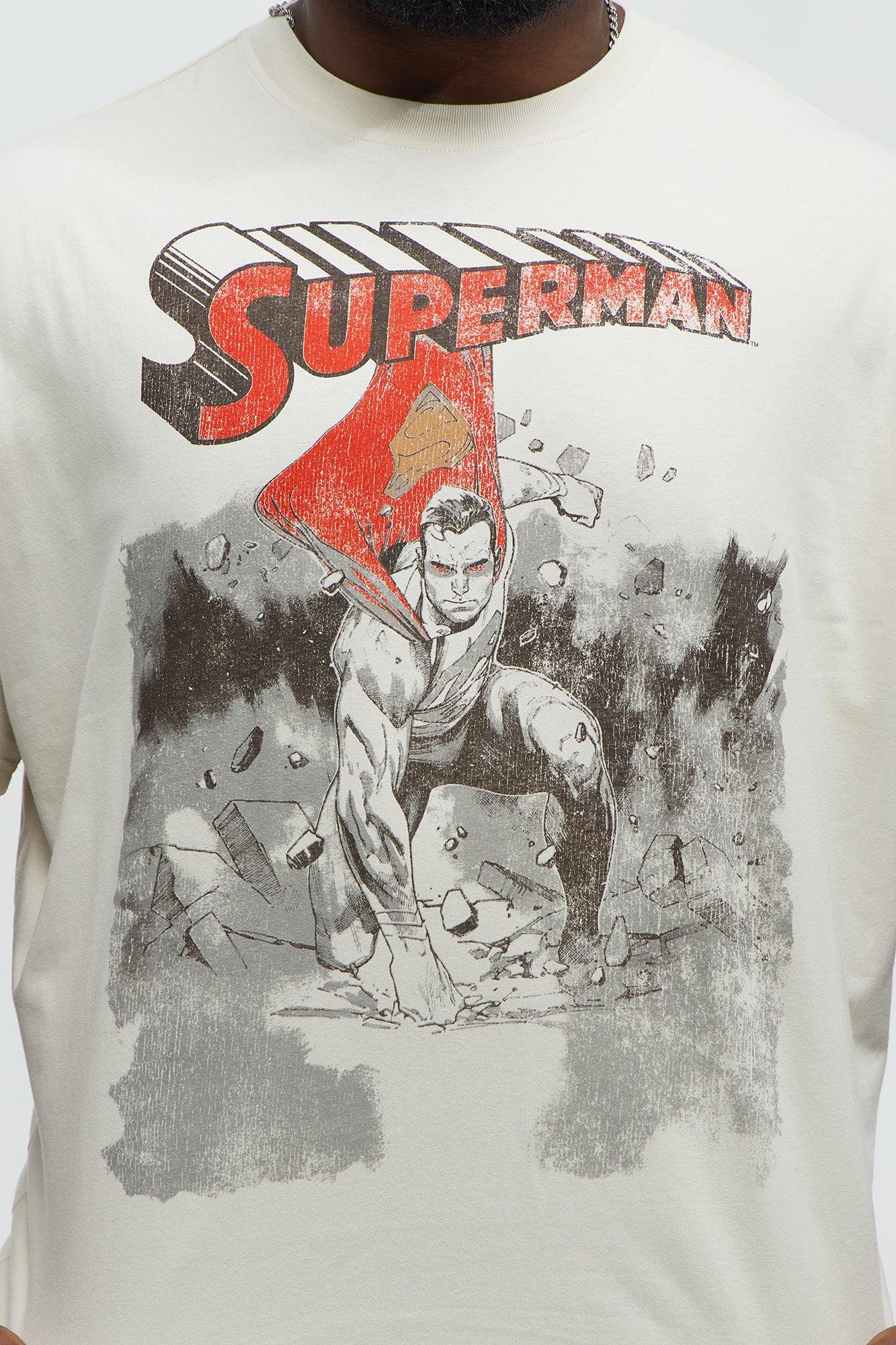Superman Super Strength Oversized Short Sleeve Tee - White Product Image