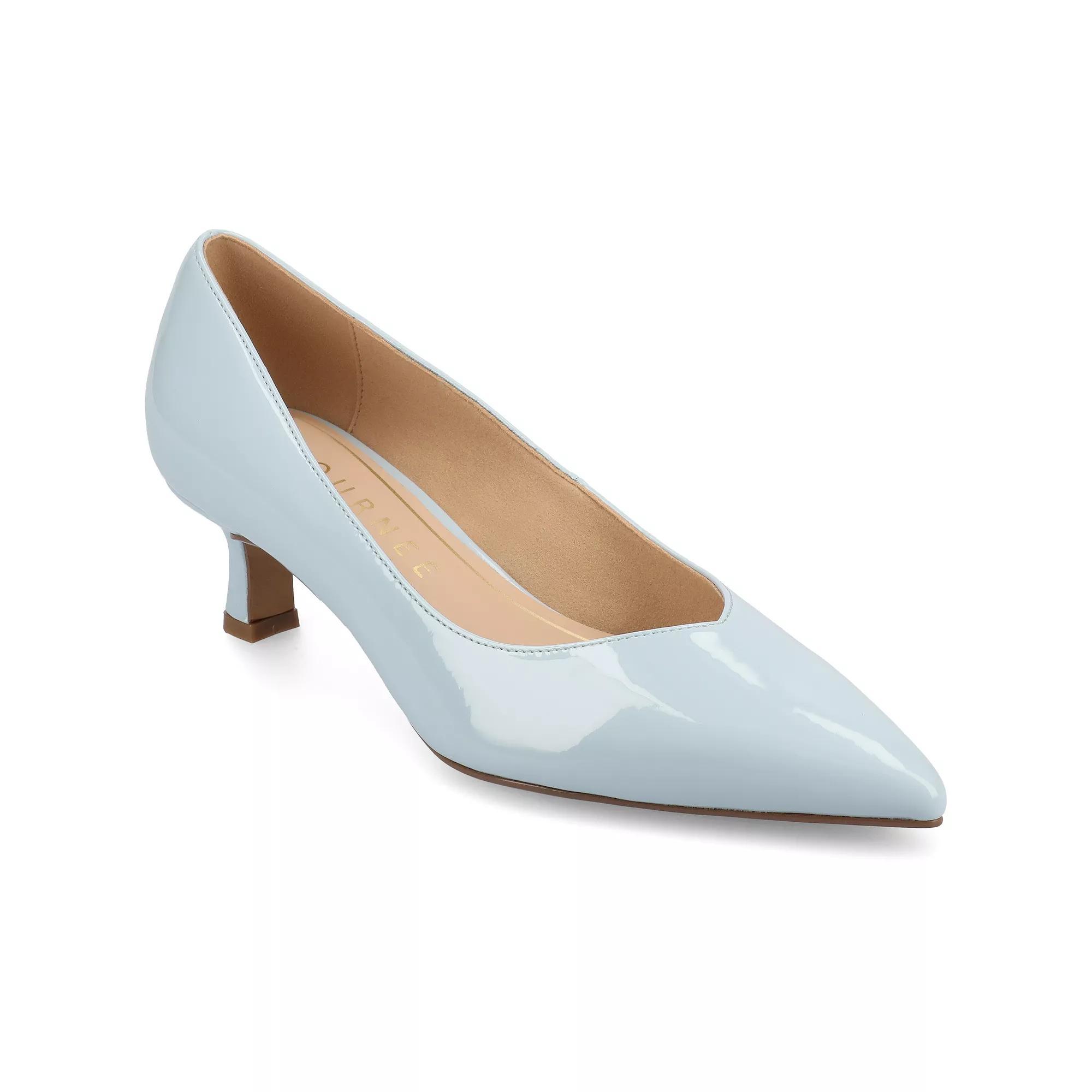 Journee Pammie Medium and Wide Width Women's Slip-On Kitten Heel Pumps,  Product Image
