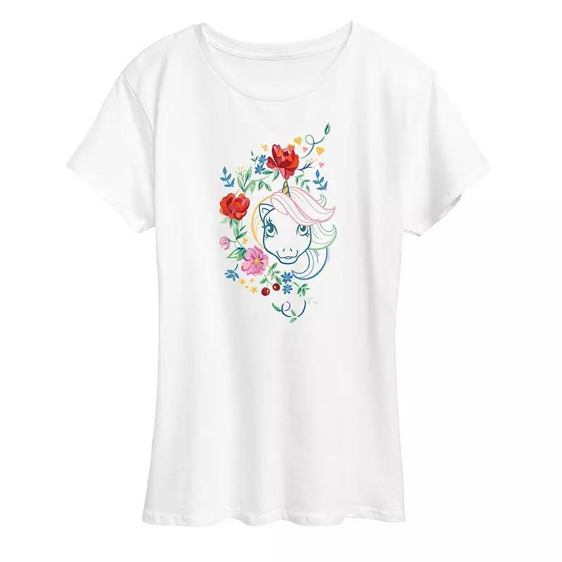 Plus My Little Pony Floral Face Graphic Tee, Womens Product Image