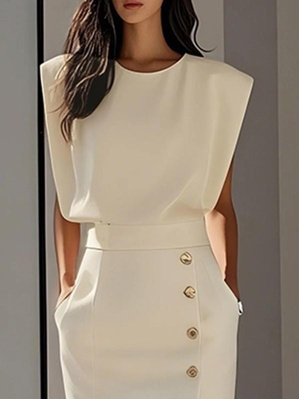 High Waisted Loose Split-Front Split-Joint Skirts Product Image