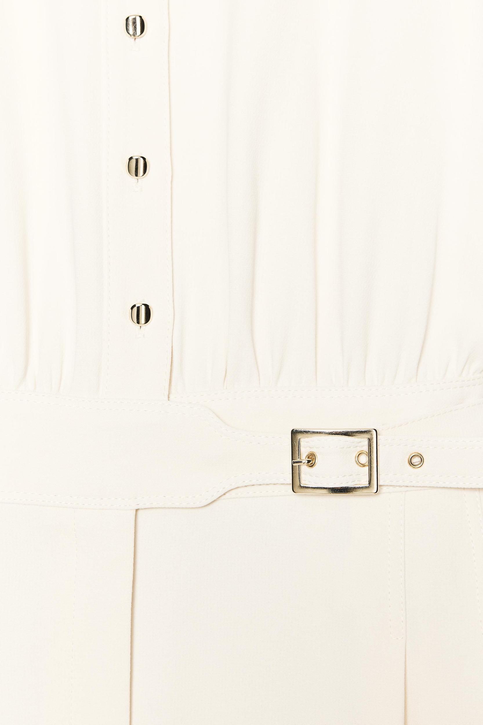 CREPE LONG JUMPSUIT WITH WAIST BUCKLE Product Image