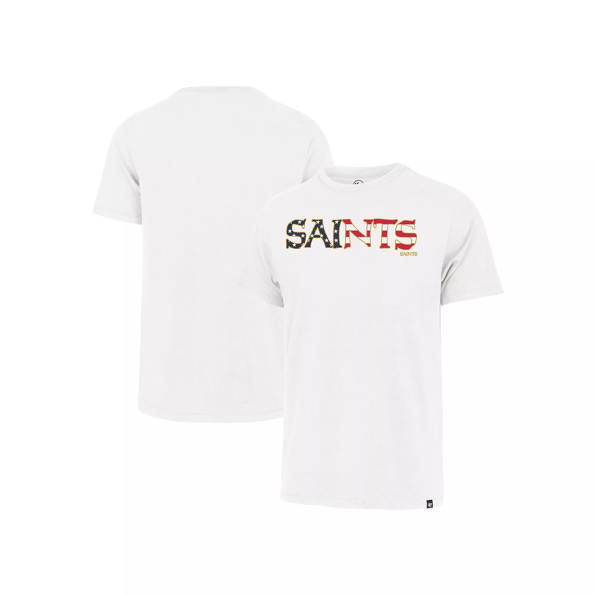 Men's '47 White New Orleans Saints Flag Script Franklin T-Shirt,  Product Image