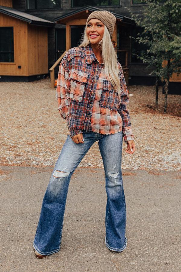 Autumn Vibes Plaid Button Up Product Image