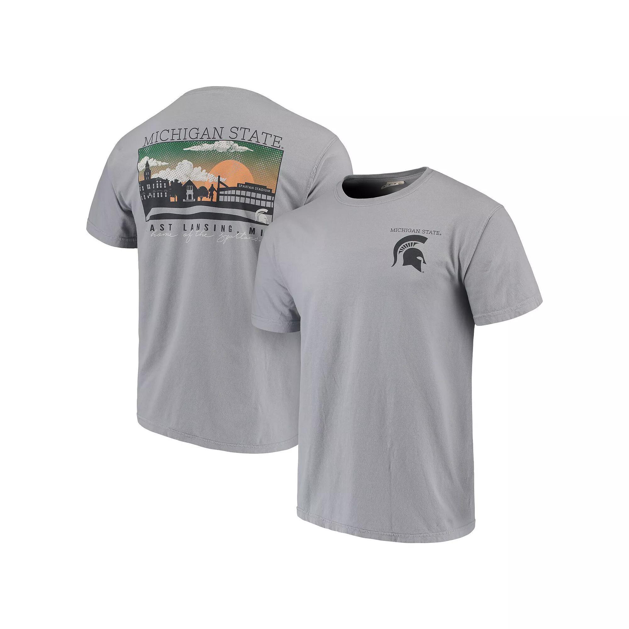 Men's Gray Michigan State Spartans Comfort Colors Campus Scenery T-Shirt, Size: 3XL, Grey Product Image