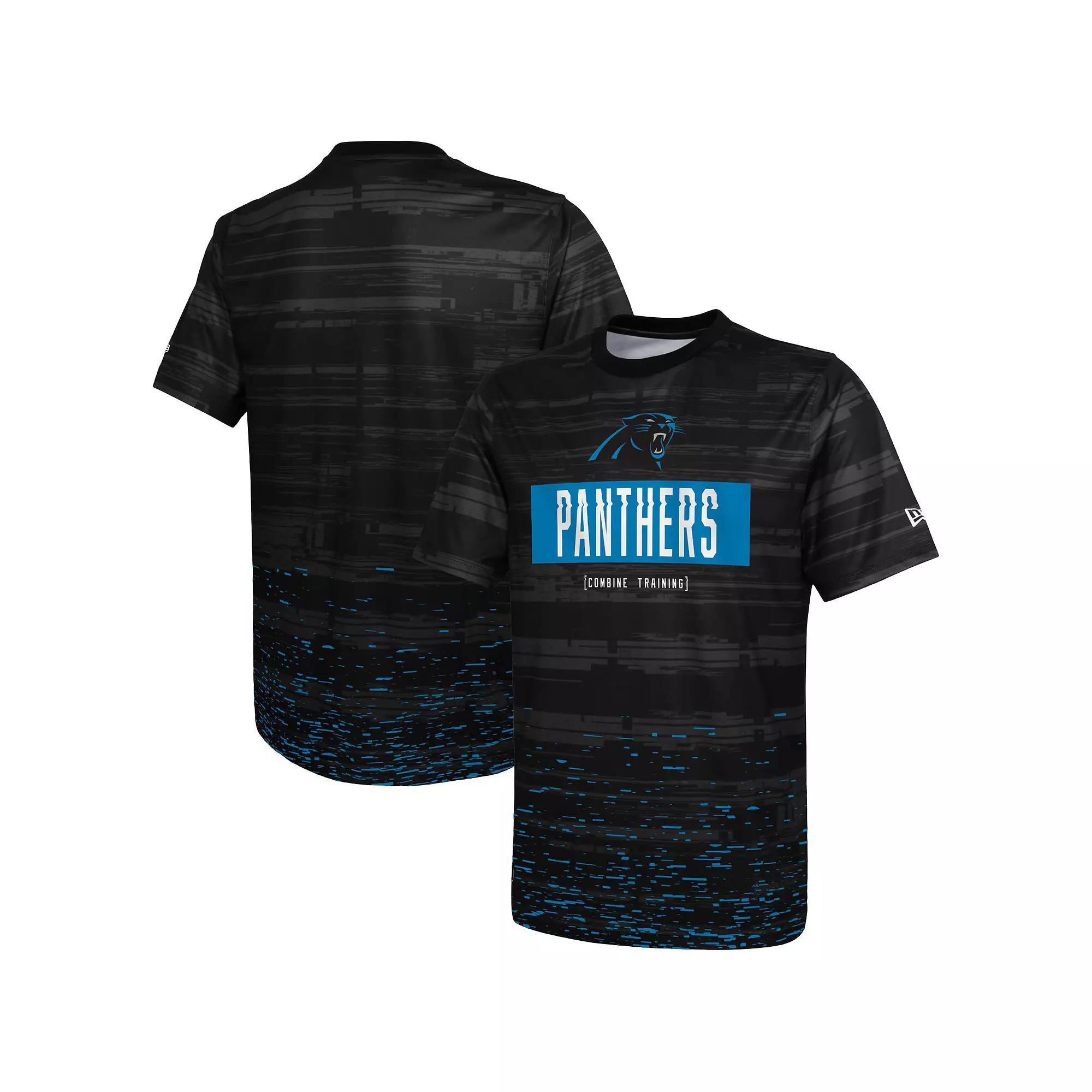 Men's New Era Black Carolina Panthers Combine Authentic Sweep T-Shirt,  Product Image