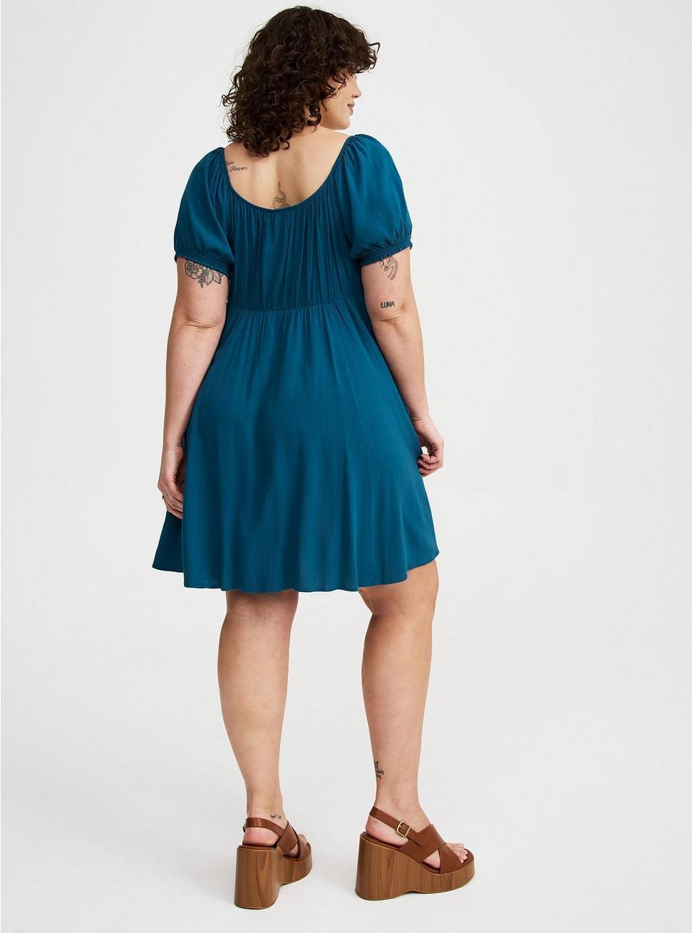 Button Front Skater Mini Dress Product Image