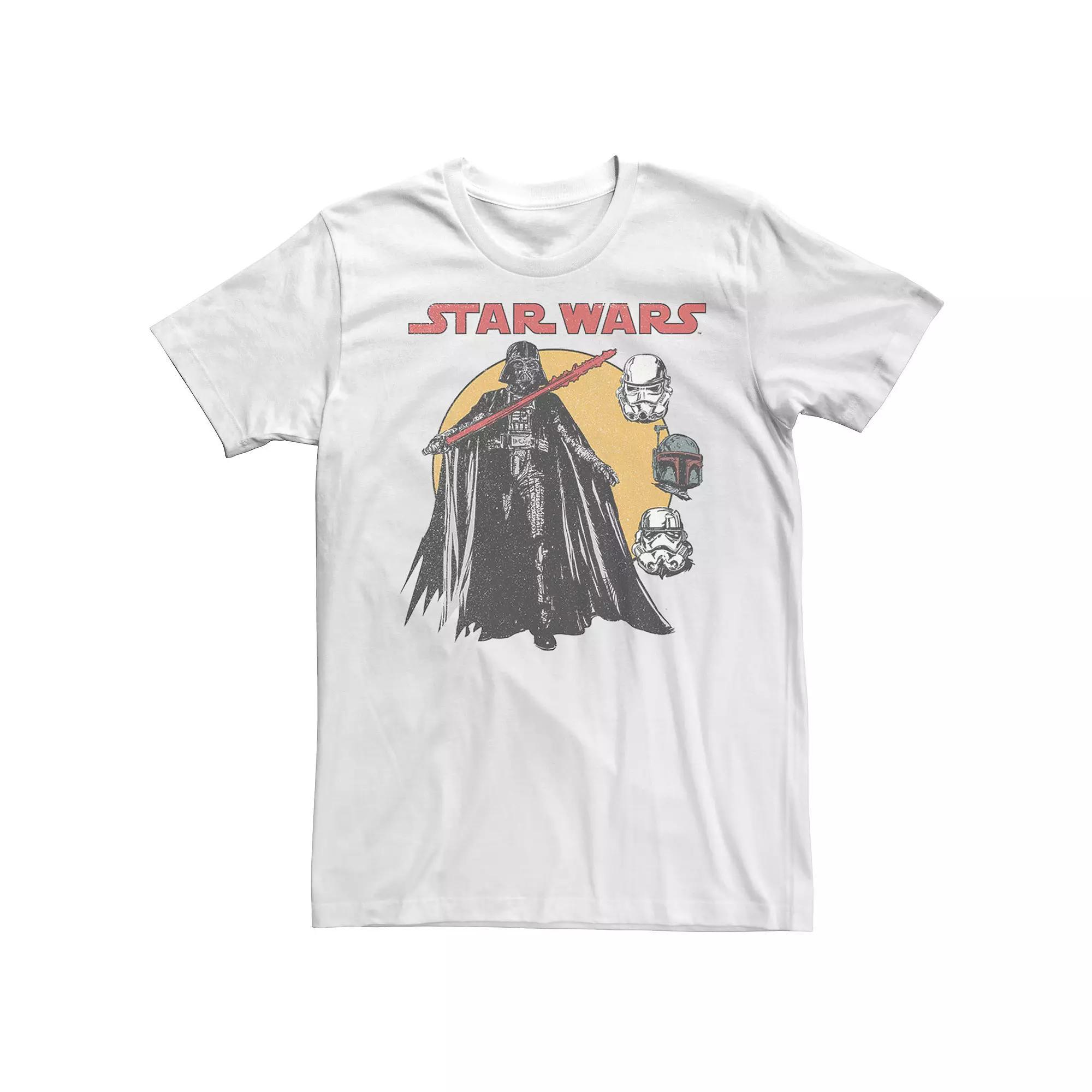 Men's Star Wars Darth Vader And Trooper Helmets Graphic Tee,  Product Image