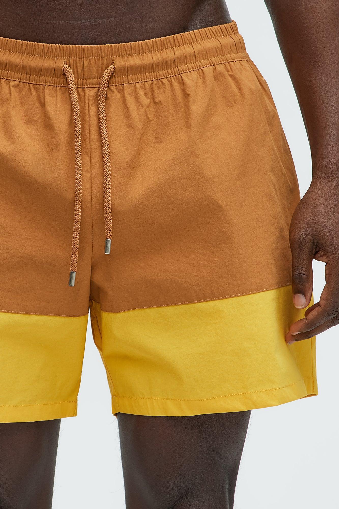 Colorblock Swim Mid Trunk - Mustard/combo Product Image