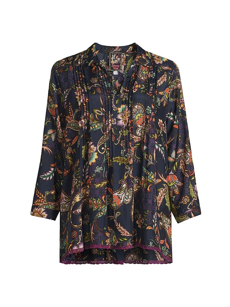 Womens Pixy Paisley Silk Blouse Product Image