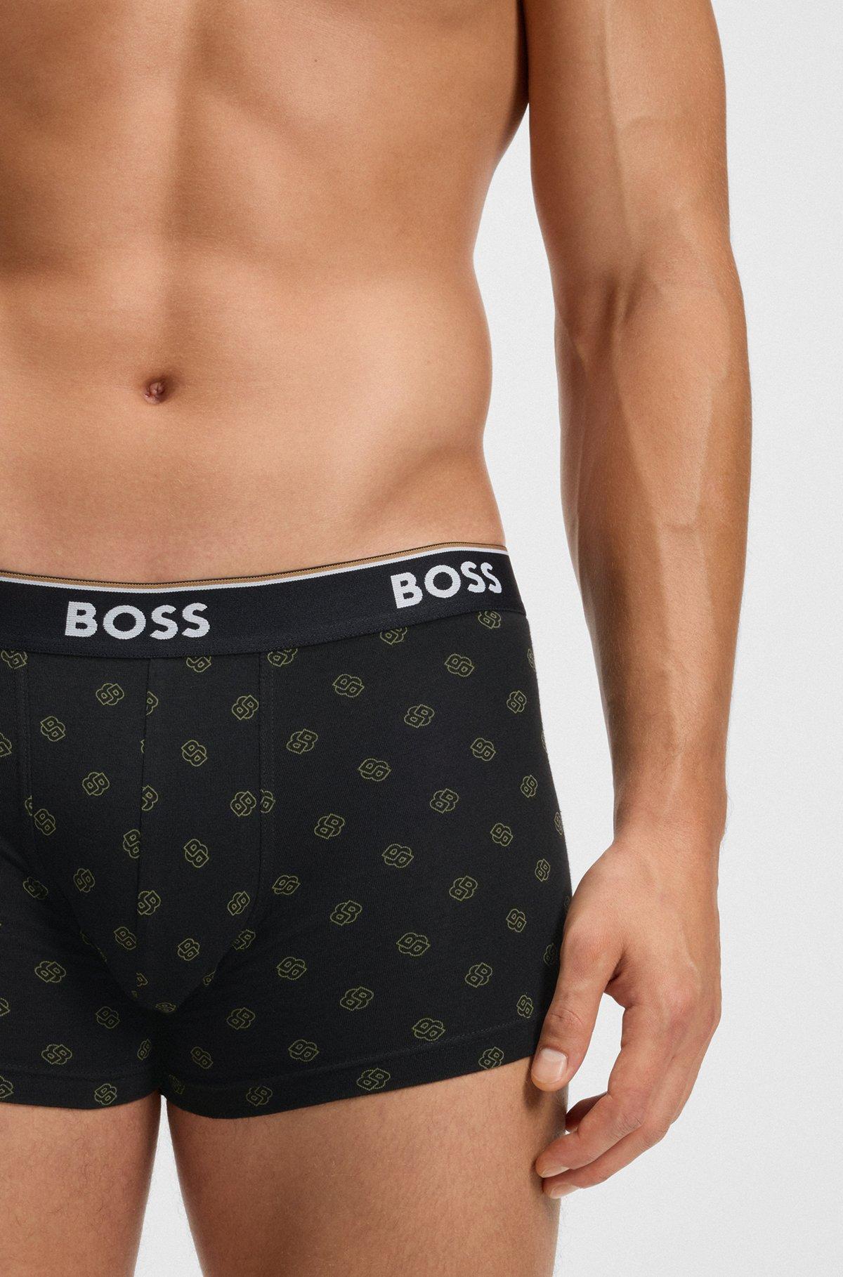 Three-pack of stretch-cotton trunks with logo waistband Product Image