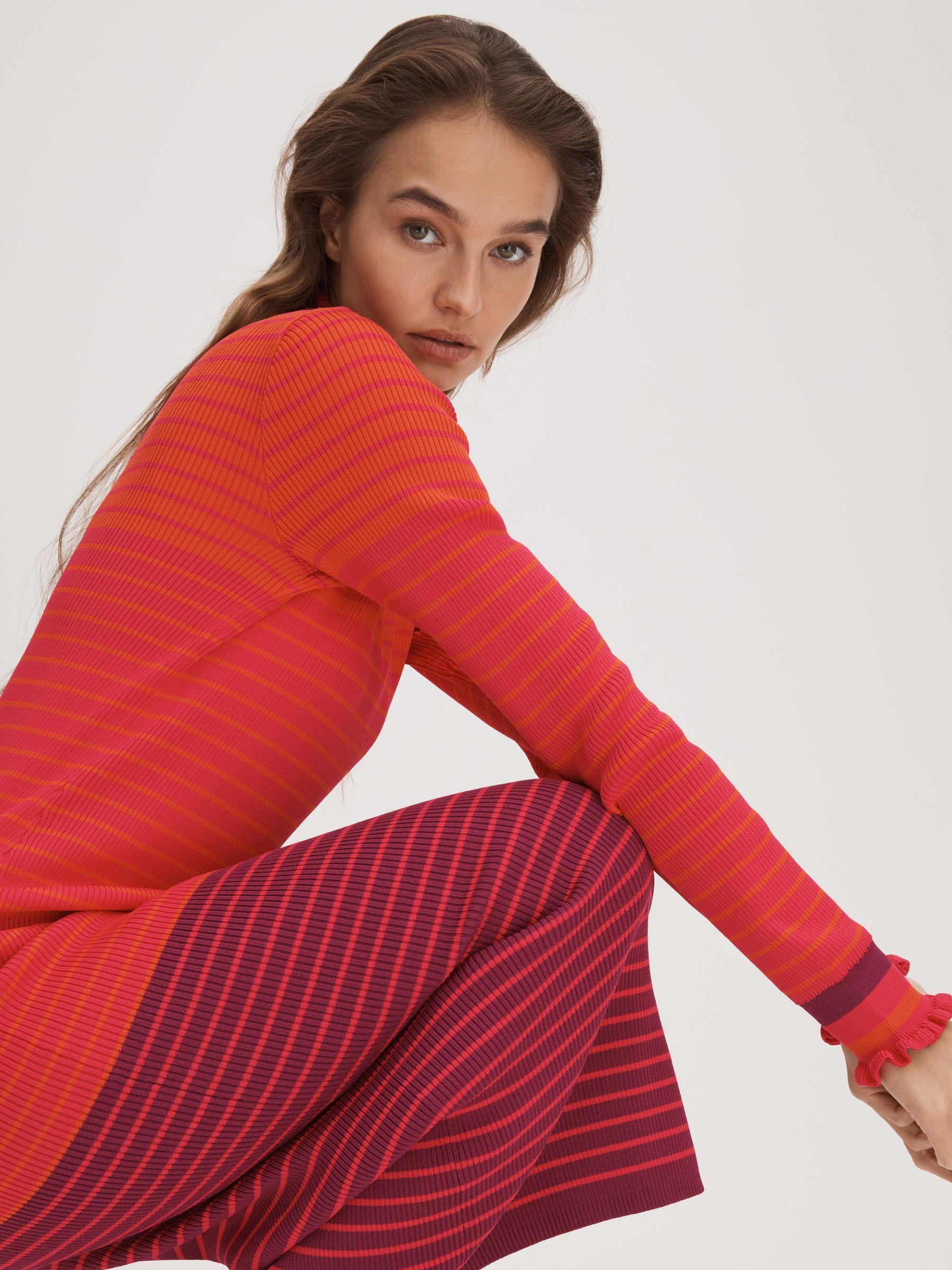 Florere Knitted Striped Midi Dress in Multi Product Image