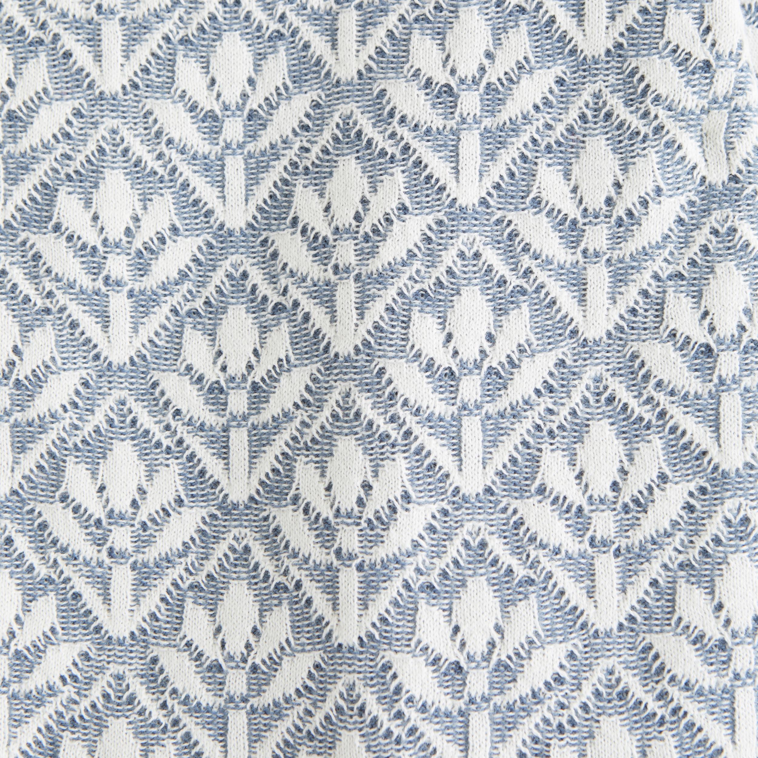 Jacquard Pattern Button-Through Sweater Polo Product Image