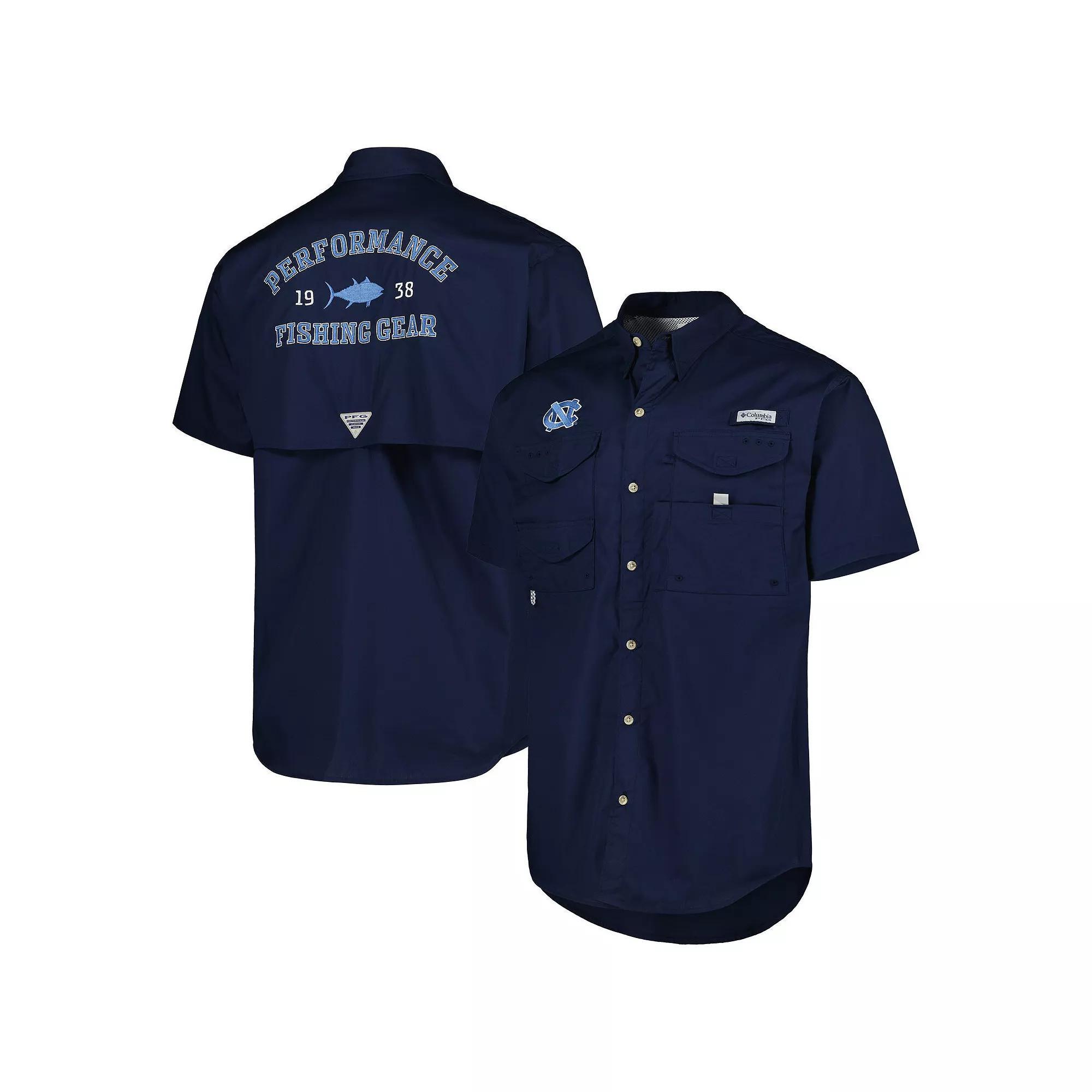 Men's Columbia Navy North Carolina Tar Heels Bonehead Button-Up Shirt,  Product Image