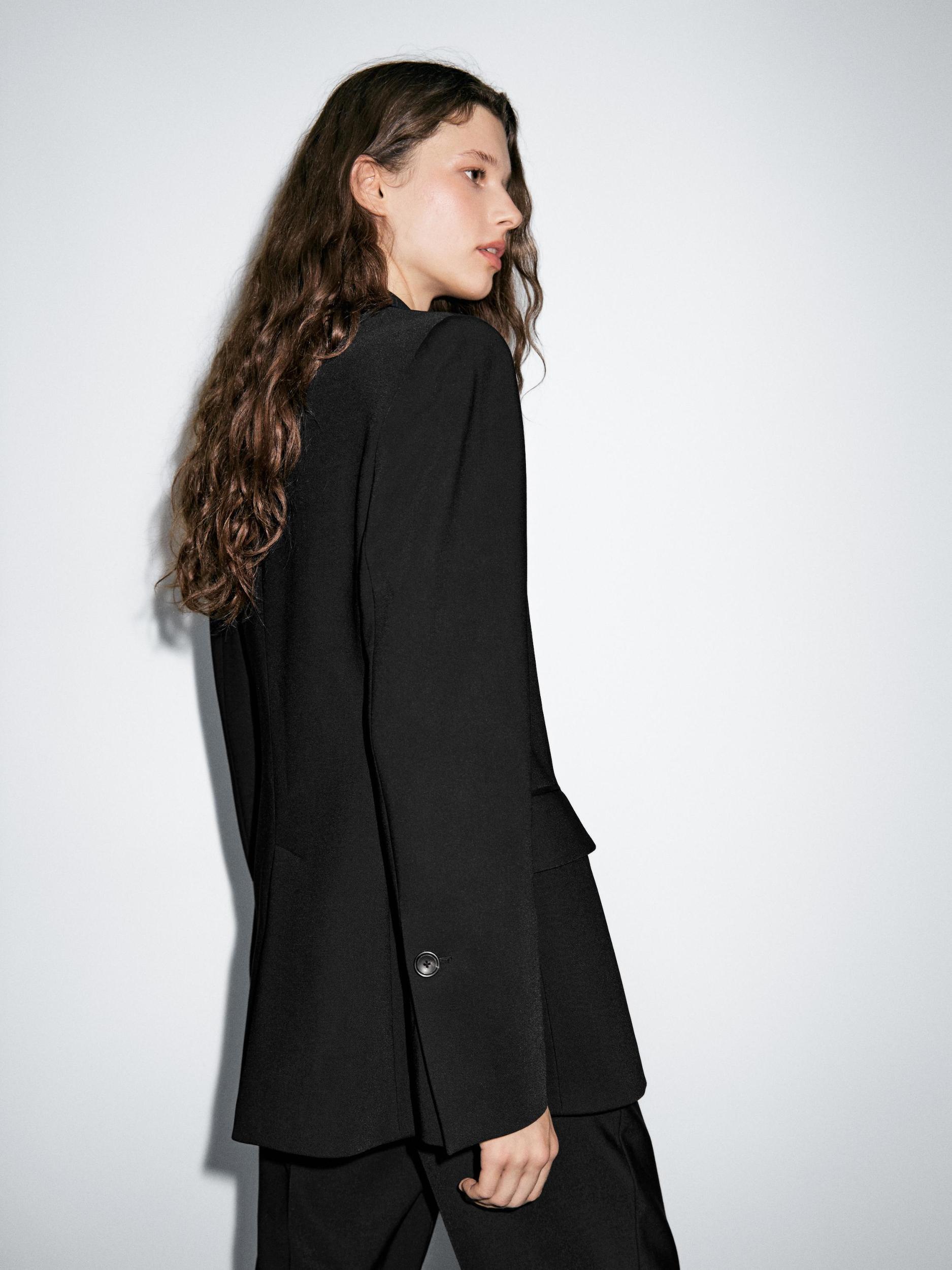 Two-button crepe blazer Product Image