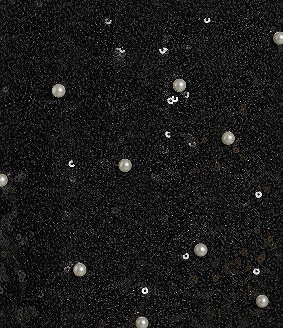 Honey and Rosie Sequin Pearl Bow Front A-Line Slip Dress Product Image