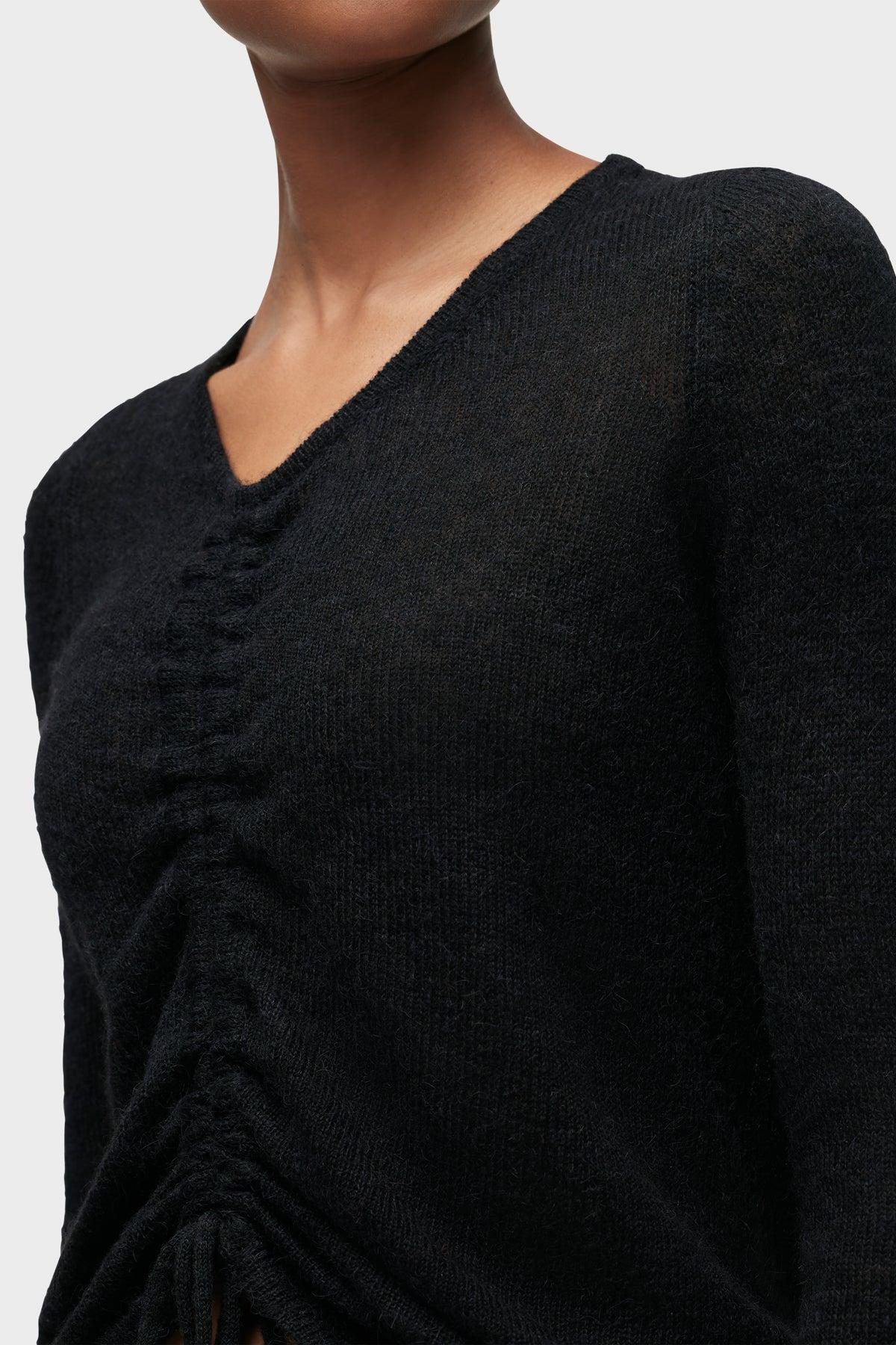 Ruched Long Sleeve Sweater Female Product Image