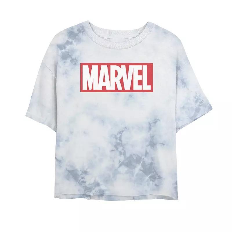 Juniors' Marvel Classic Bold Logo Tee, Girl's, Size: XL, White Blue Product Image