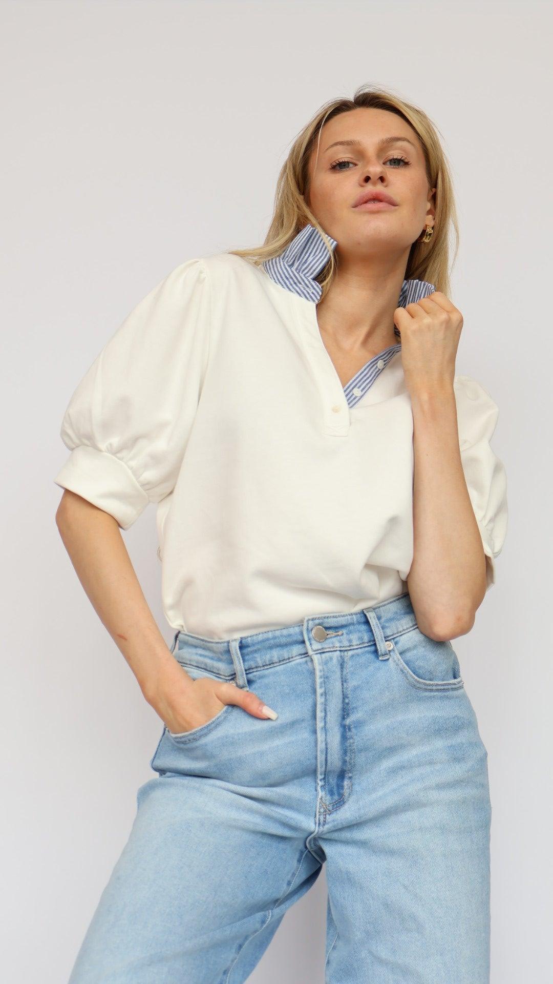 Ruffle Puff Sleeve Top Product Image