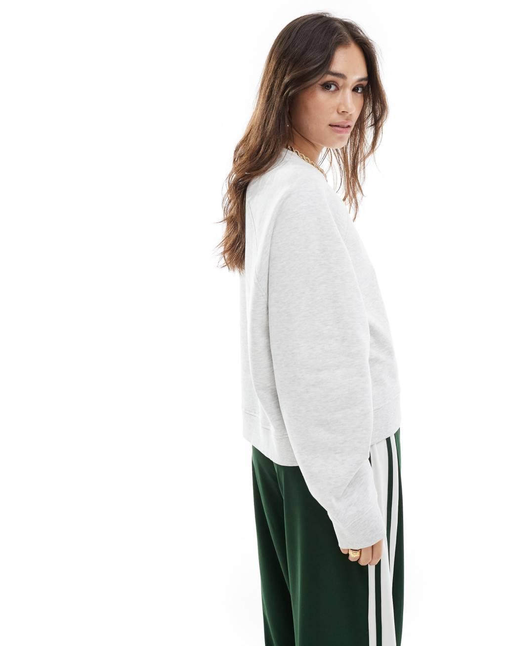 ASOS DESIGN oversized raglan sweatshirt in ice heather Product Image