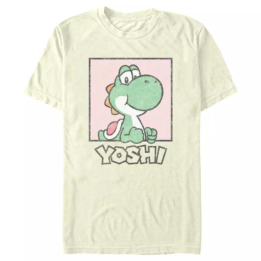 Men's Super Mario Bros Yoshi Portrait Graphic Tee, Size: Small, Natural Product Image