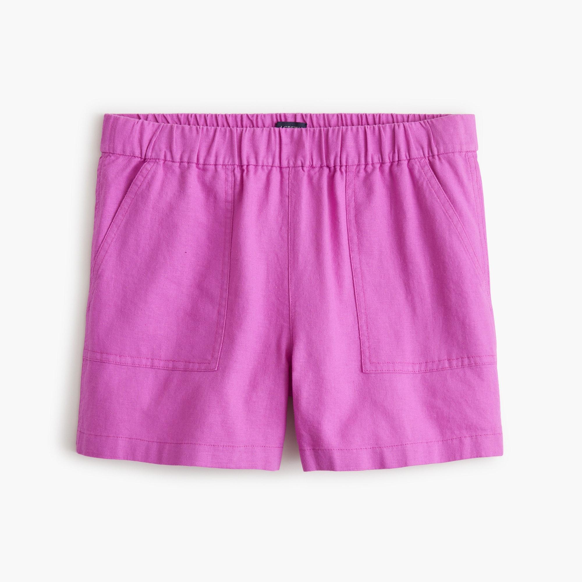 Linen-blend pull-on short Product Image