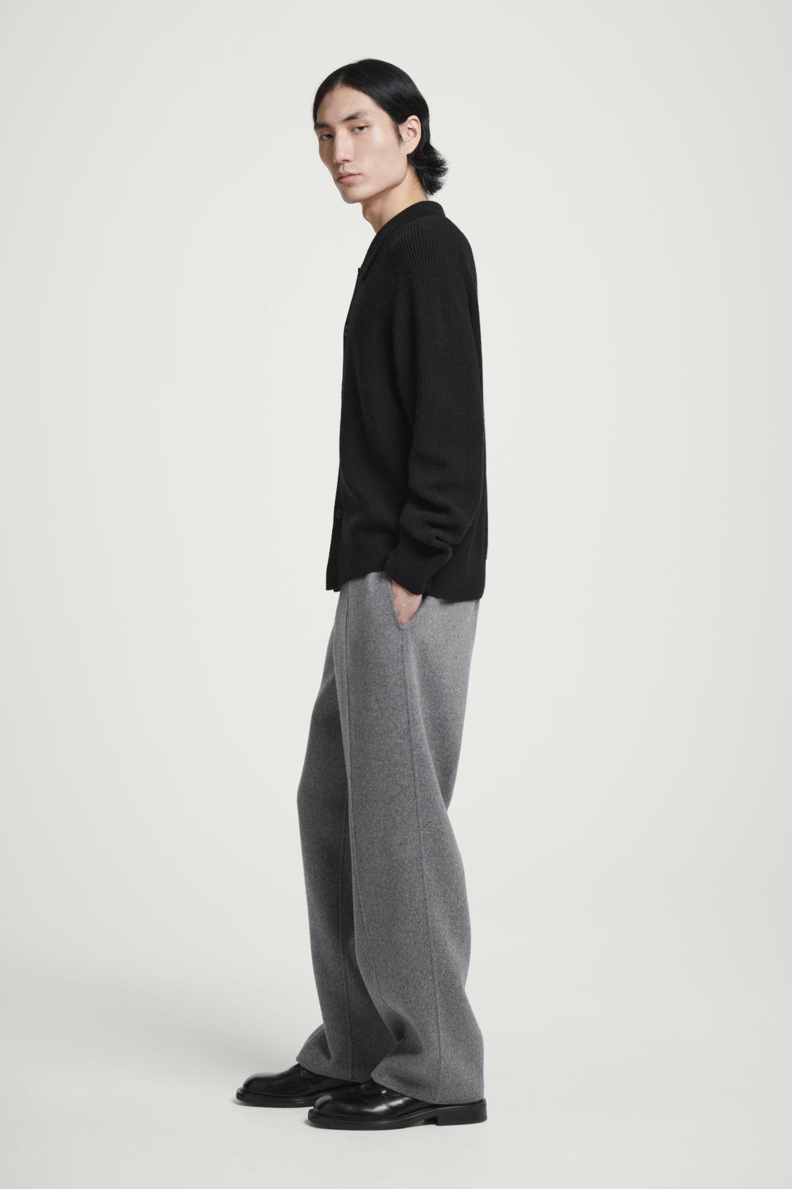 COLLARED RIBBED WOOL-CASHMERE CARDIGAN Product Image