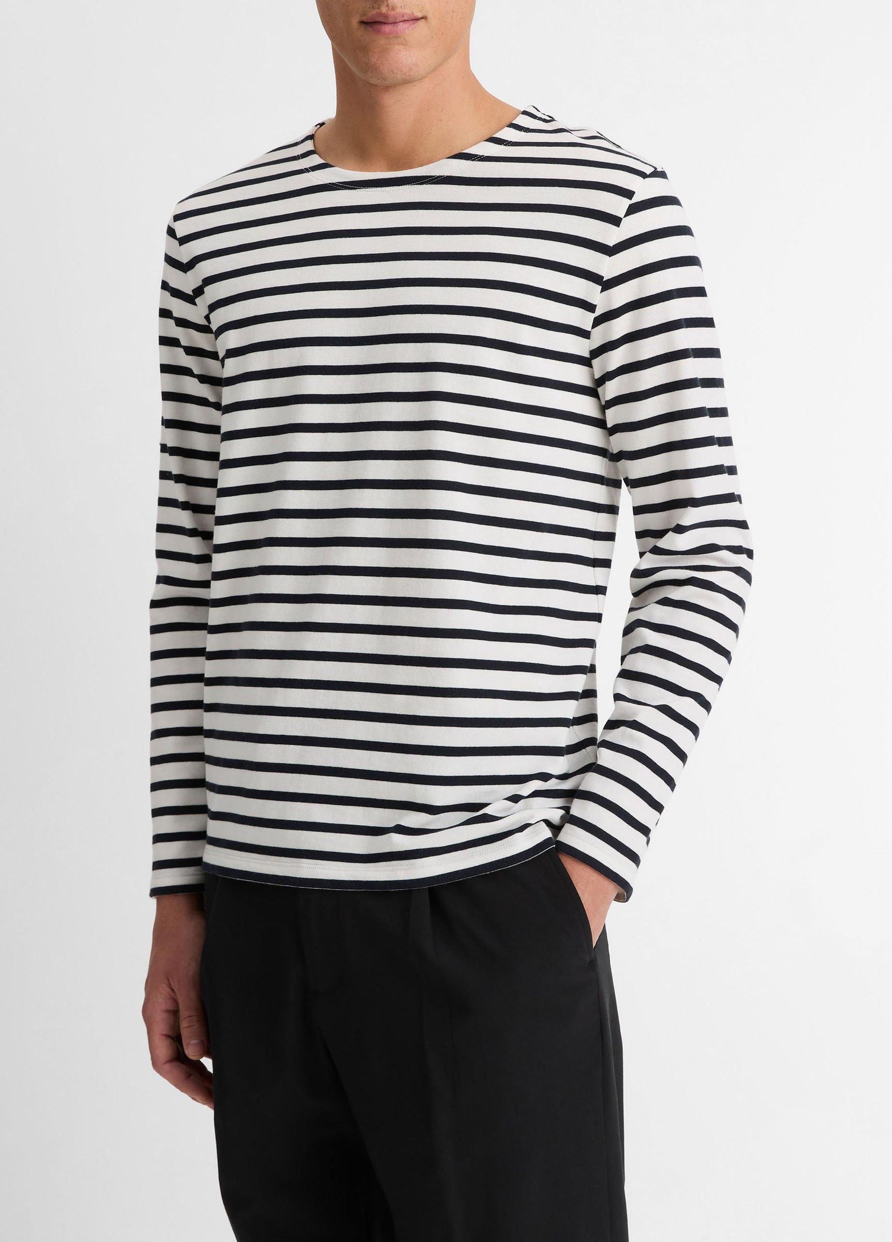 Striped Cotton Long-Sleeve T-Shirt Product Image