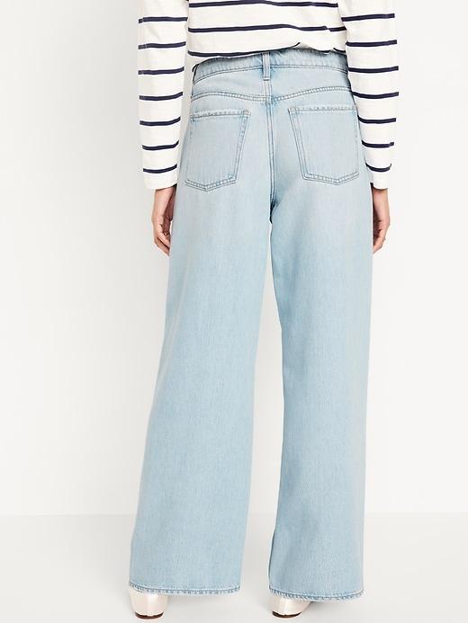 Mid-Rise Ripped Baggy Wide-Leg Jeans Product Image