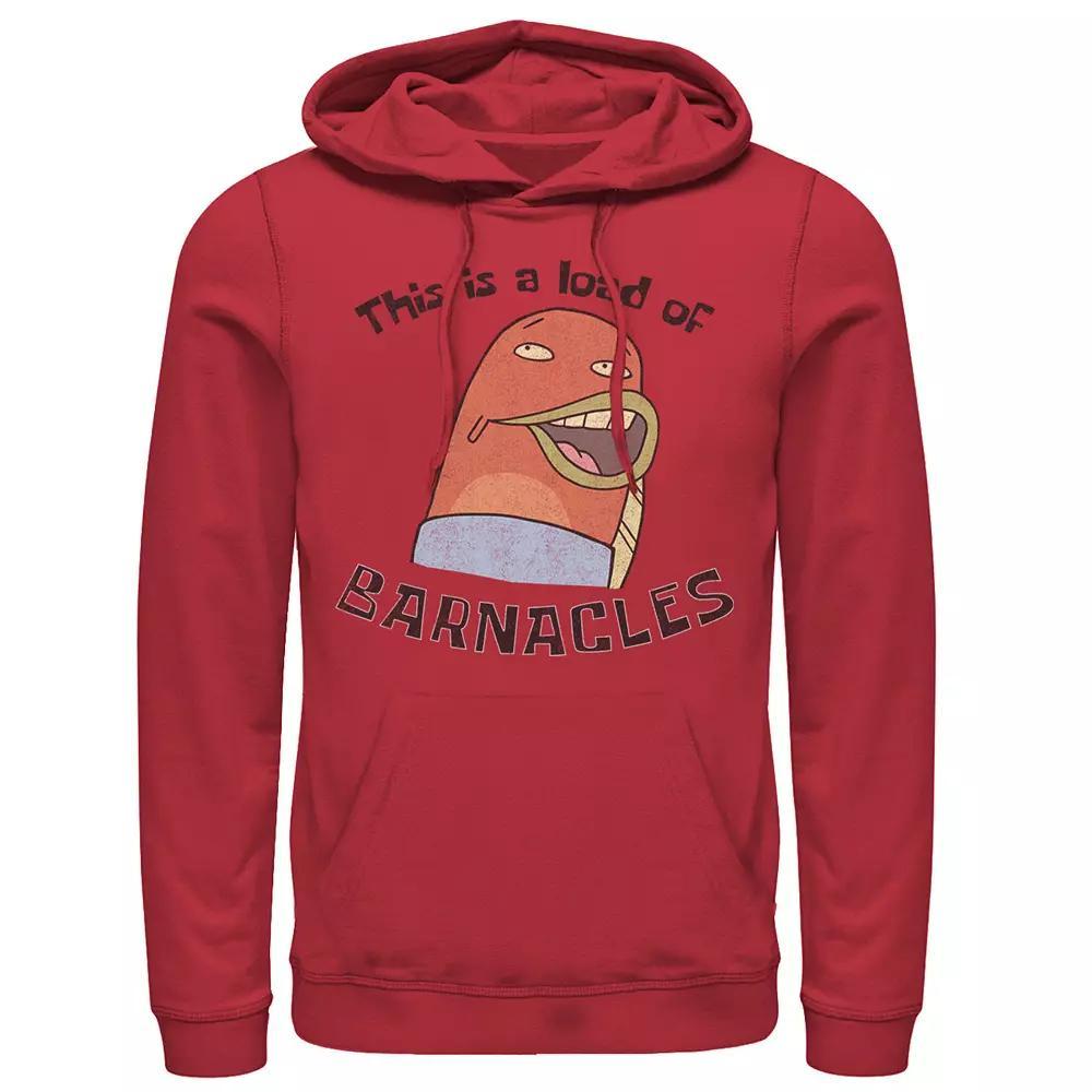 Men's SpongeBob This Is A Load Of Barnacles Quote Hoodie, Size: Large, Red Product Image