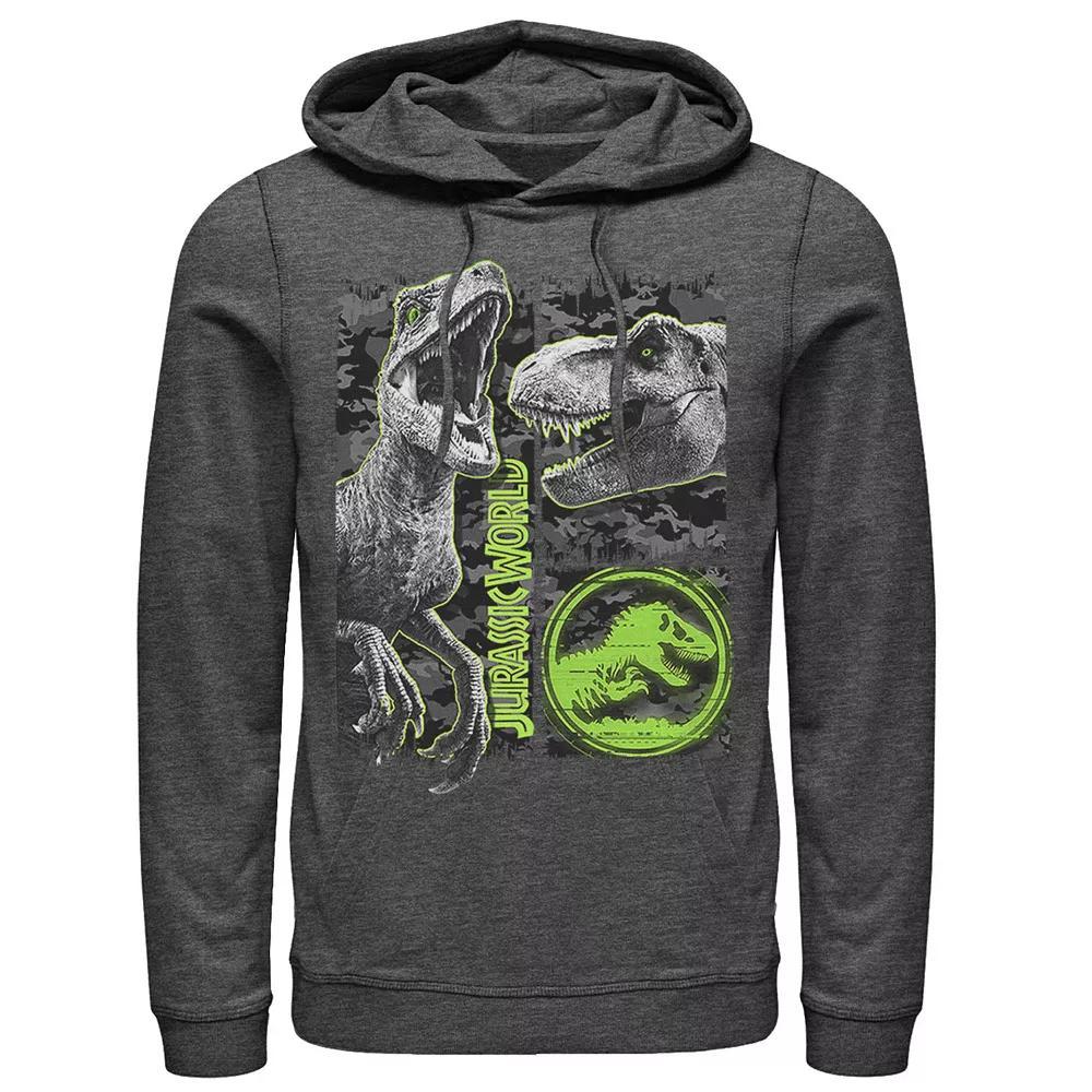 Men's Jurassic World Two Raptor T-Rex Camo Scratch Hoodie,  Product Image