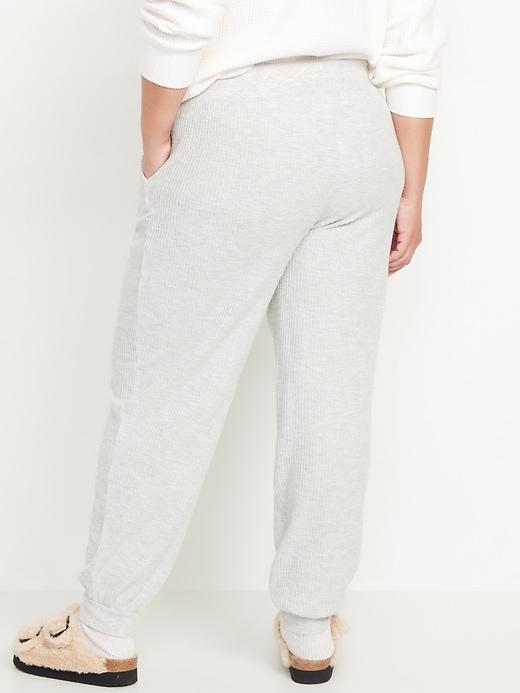 High-Waisted Waffle Lounge Joggers Product Image