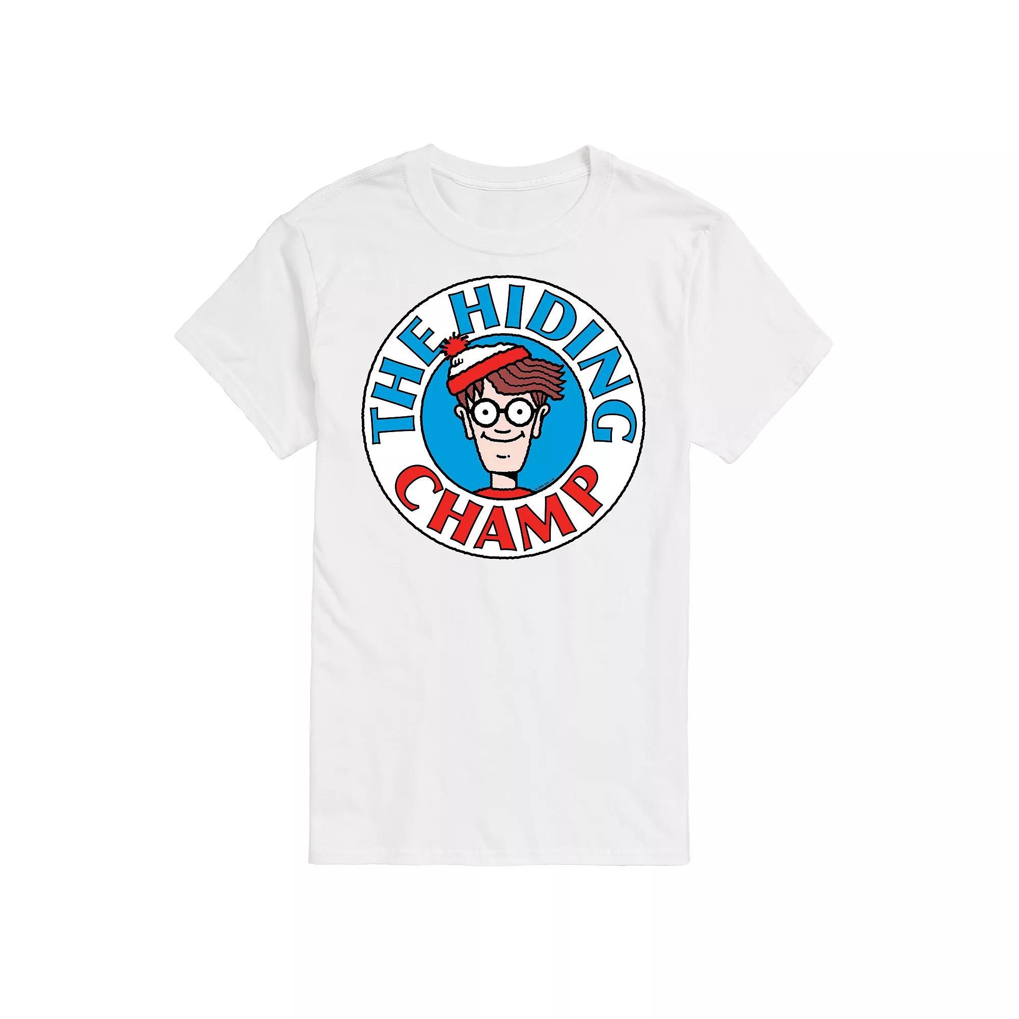 Men's Where's Waldo The Hiding Champ Graphic Tee, Size: Small, Athletic Grey Product Image