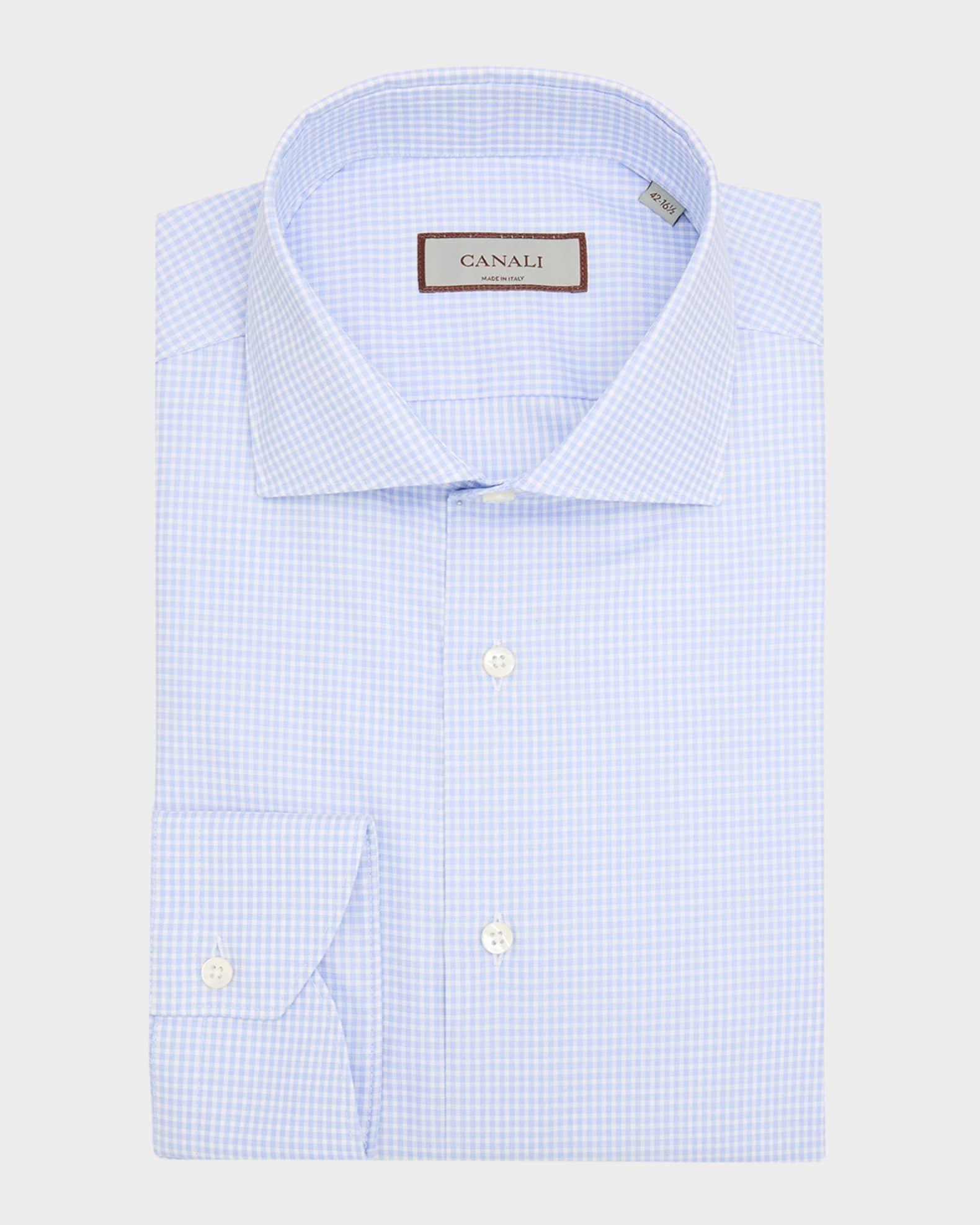 Men's Cotton Micro-Check Dress Shirt Product Image