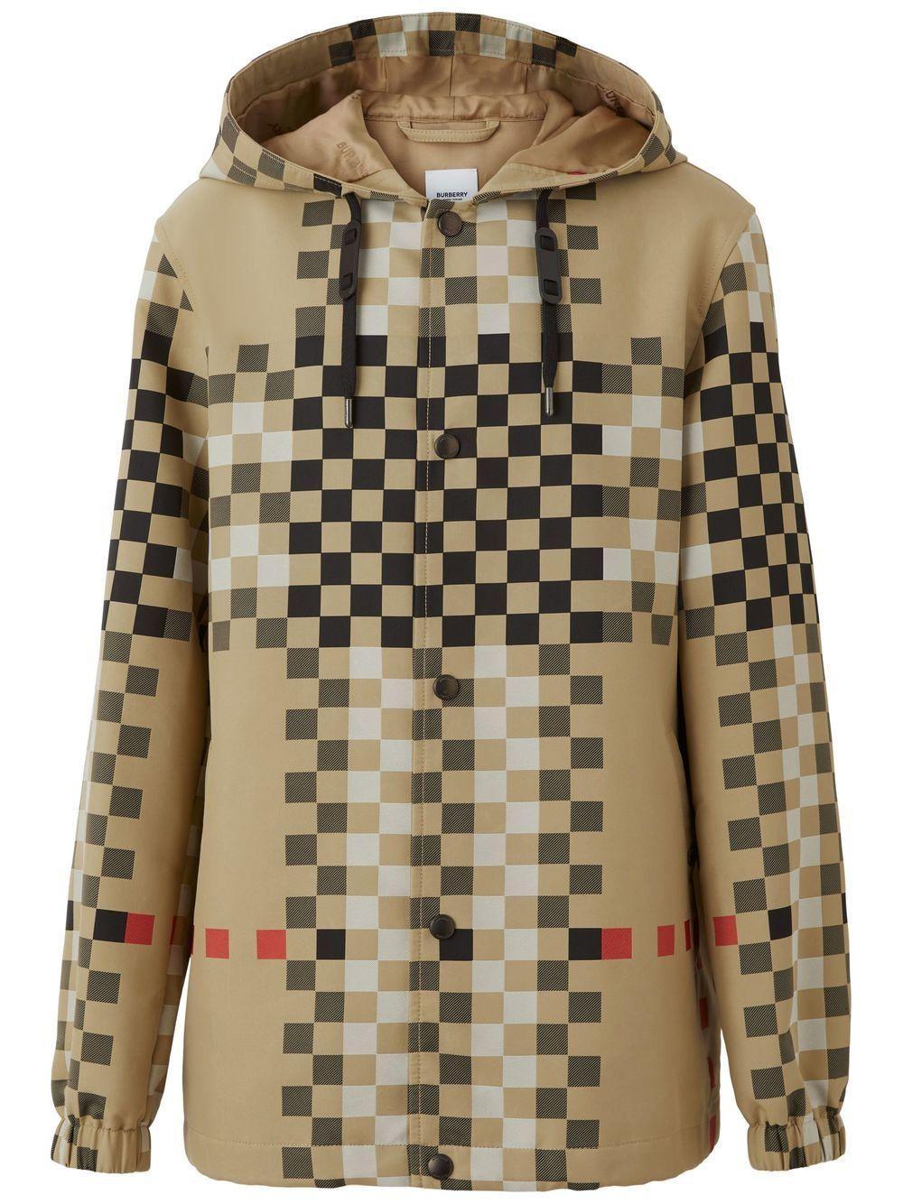 Pixel Check hooded jacket Product Image
