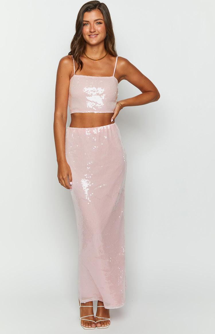 Bellah Pink Sequin Crop Top Baby Product Image
