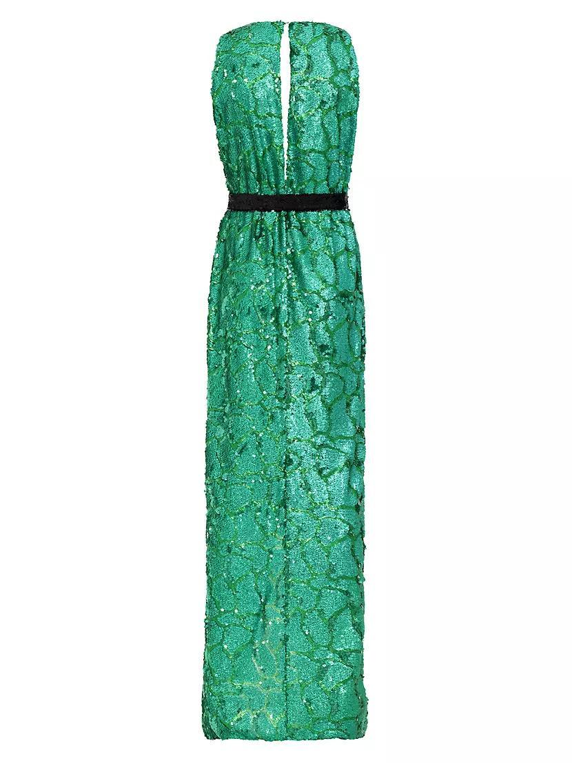 Sequined Wrap Column Gown Product Image