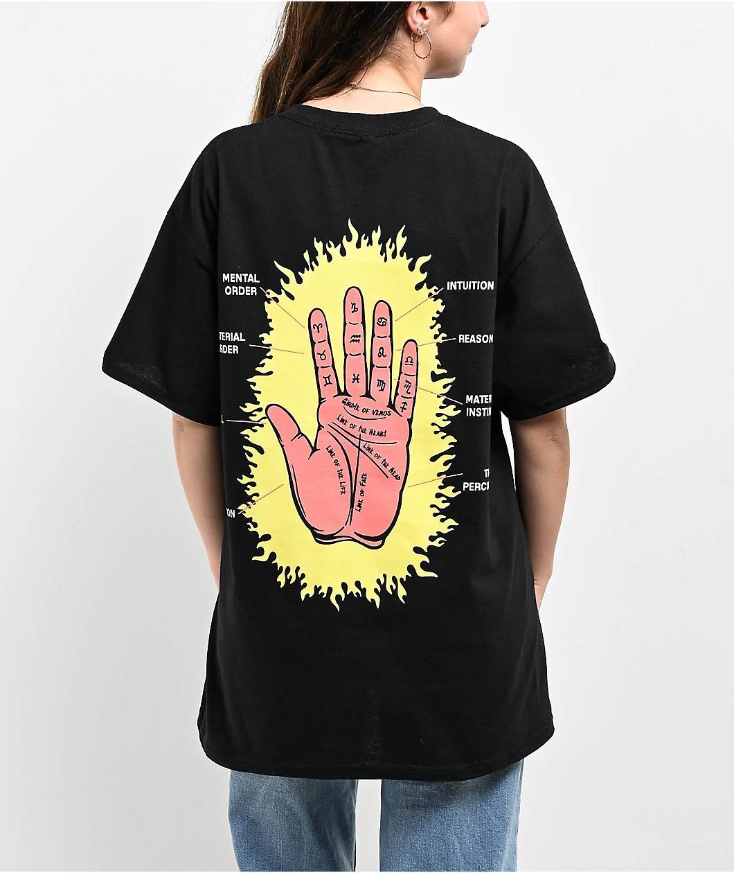 XPLR Palmistry Black T-Shirt Product Image