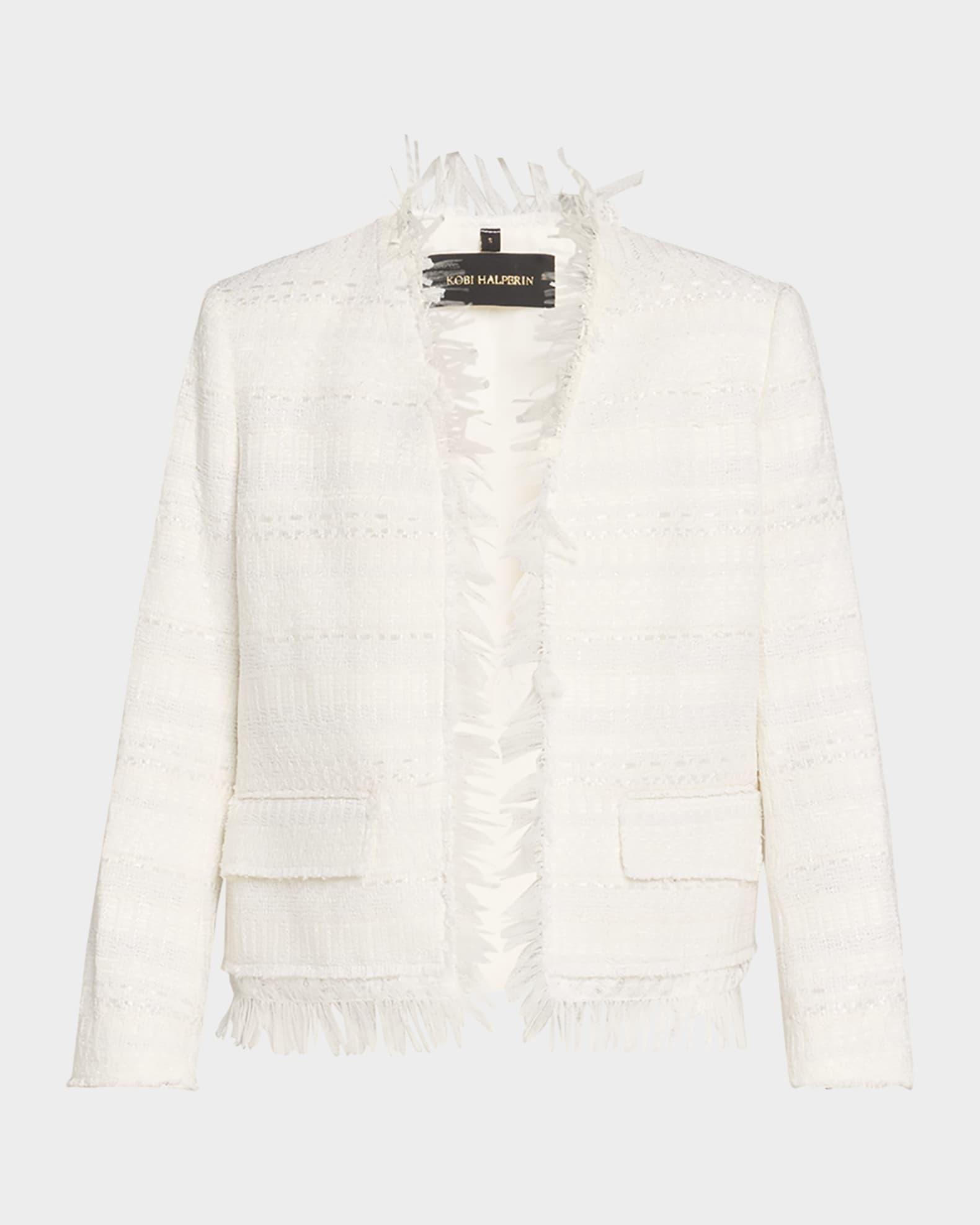 Harper Fringe-Trim Tweed Jacket Product Image