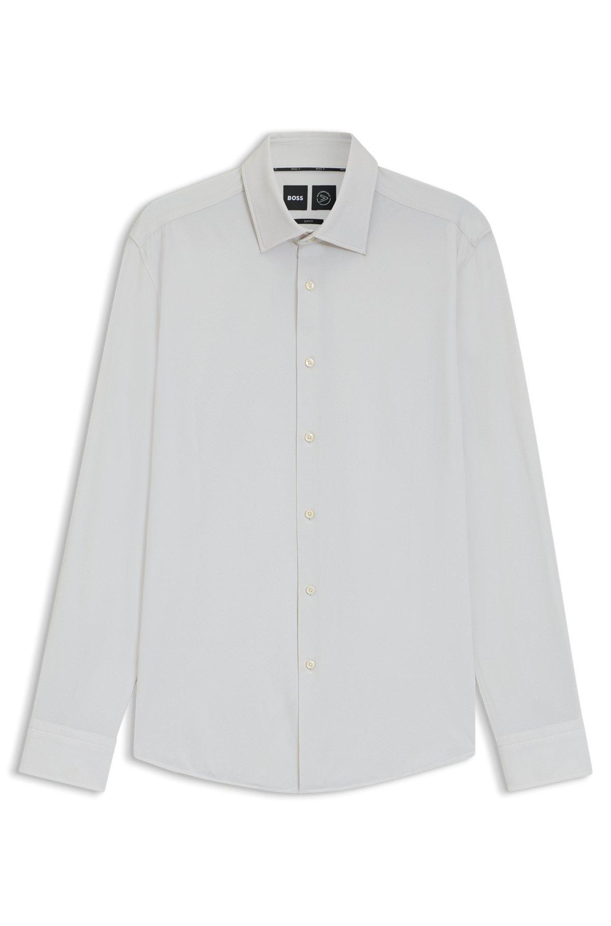 Printed slim-fit shirt in performance-stretch fabric Product Image