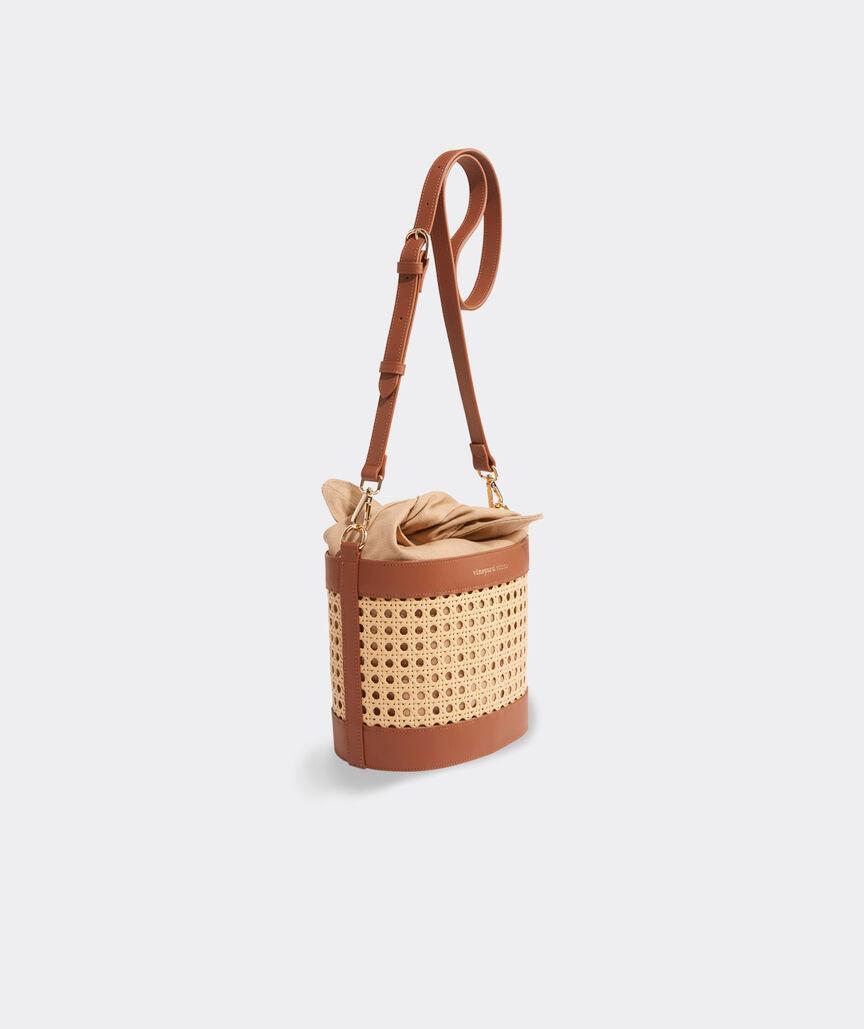 Caned Crossbody Bucket Bag Product Image