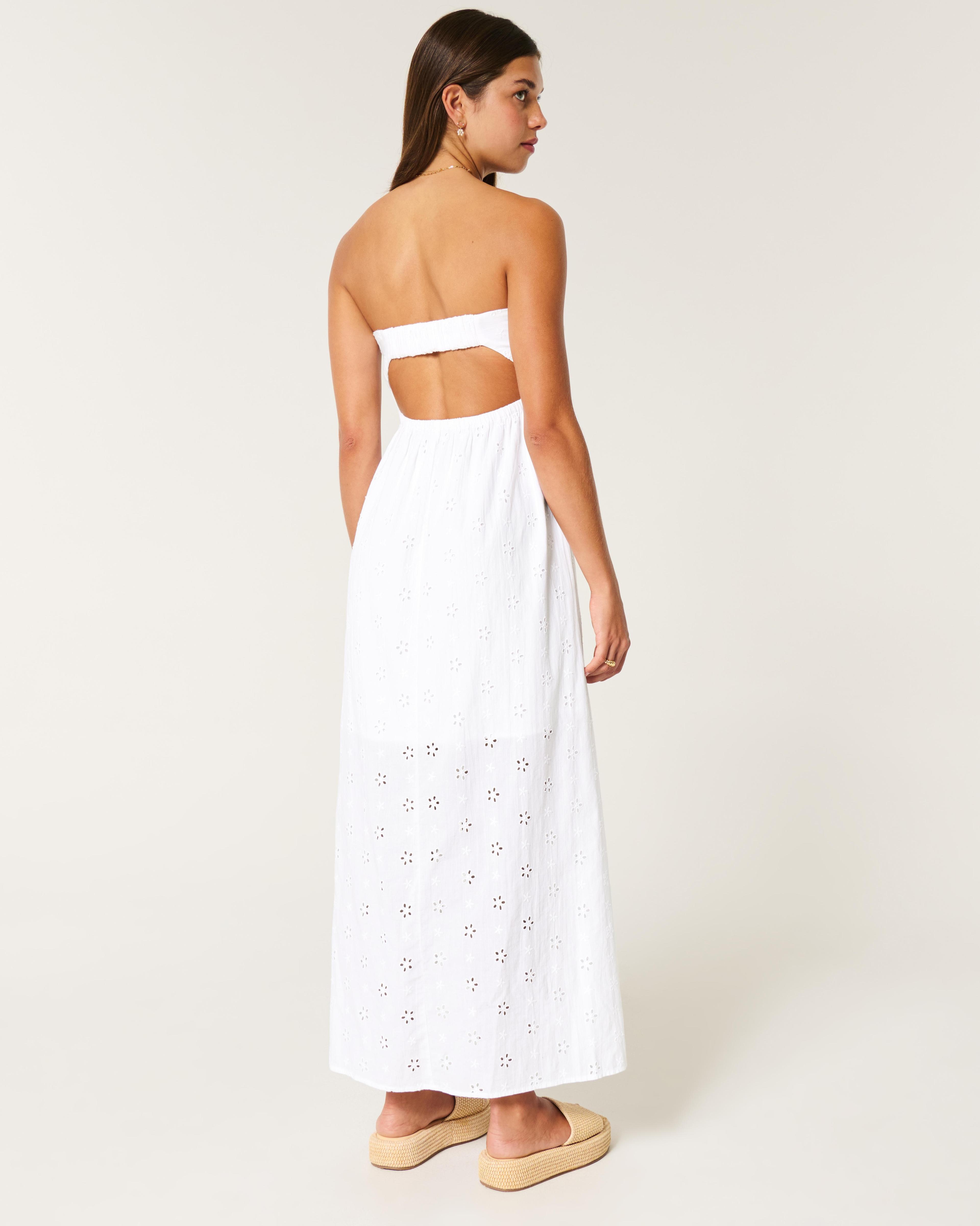 Twist Bust Strapless Midi Dress Product Image