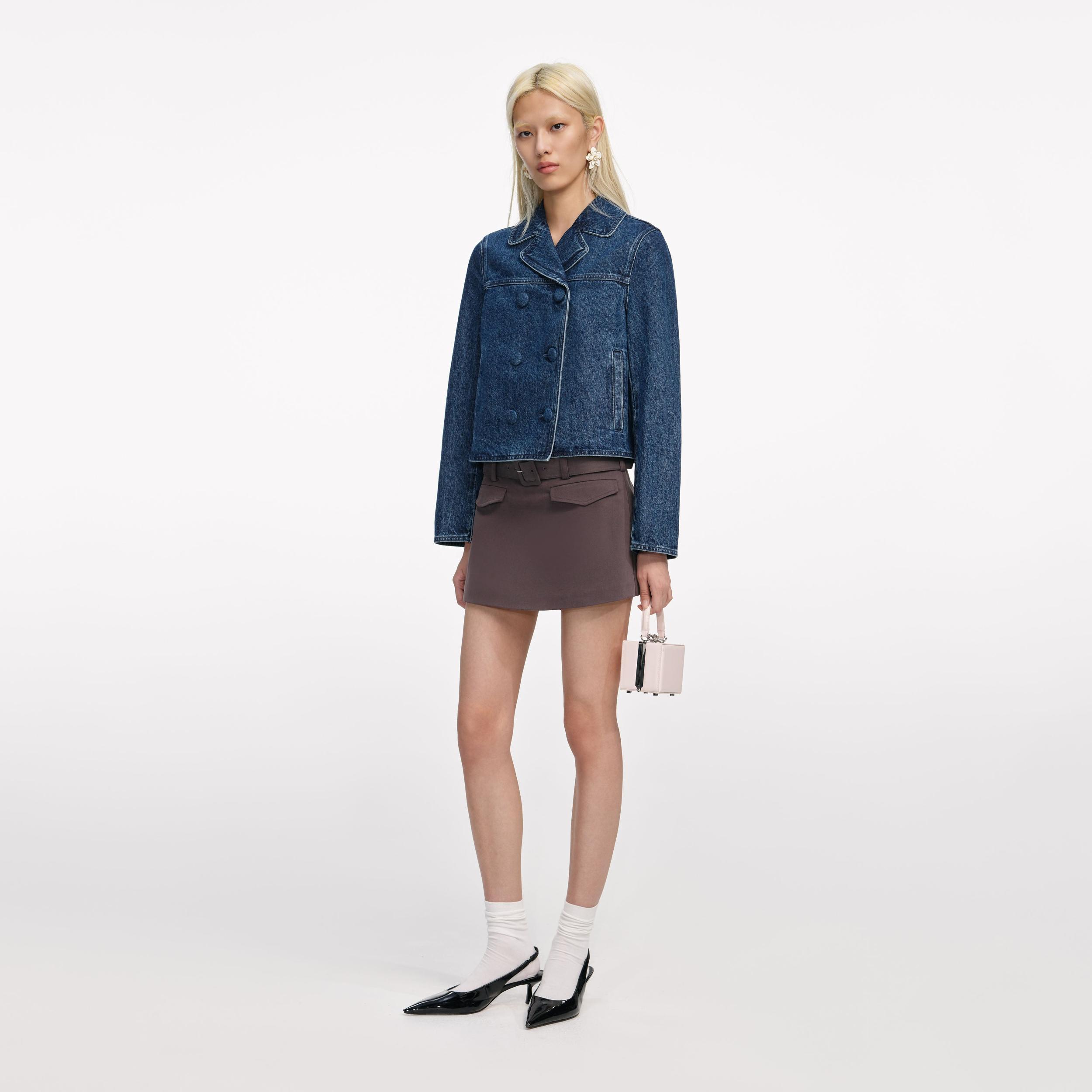 Double Breasted Denim Jacket Product Image