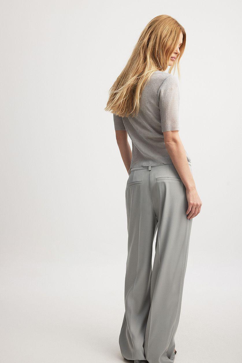 Straight Low Waist Suit Pants Product Image