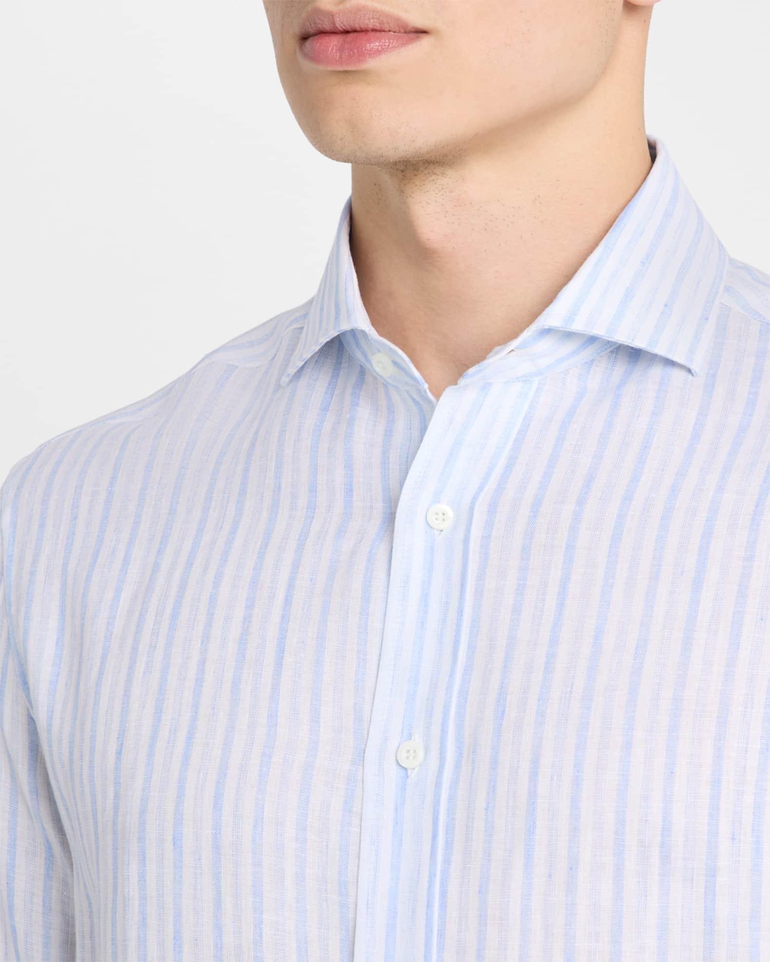 Men's Linen Multi-Stripe Sport Shirt Product Image