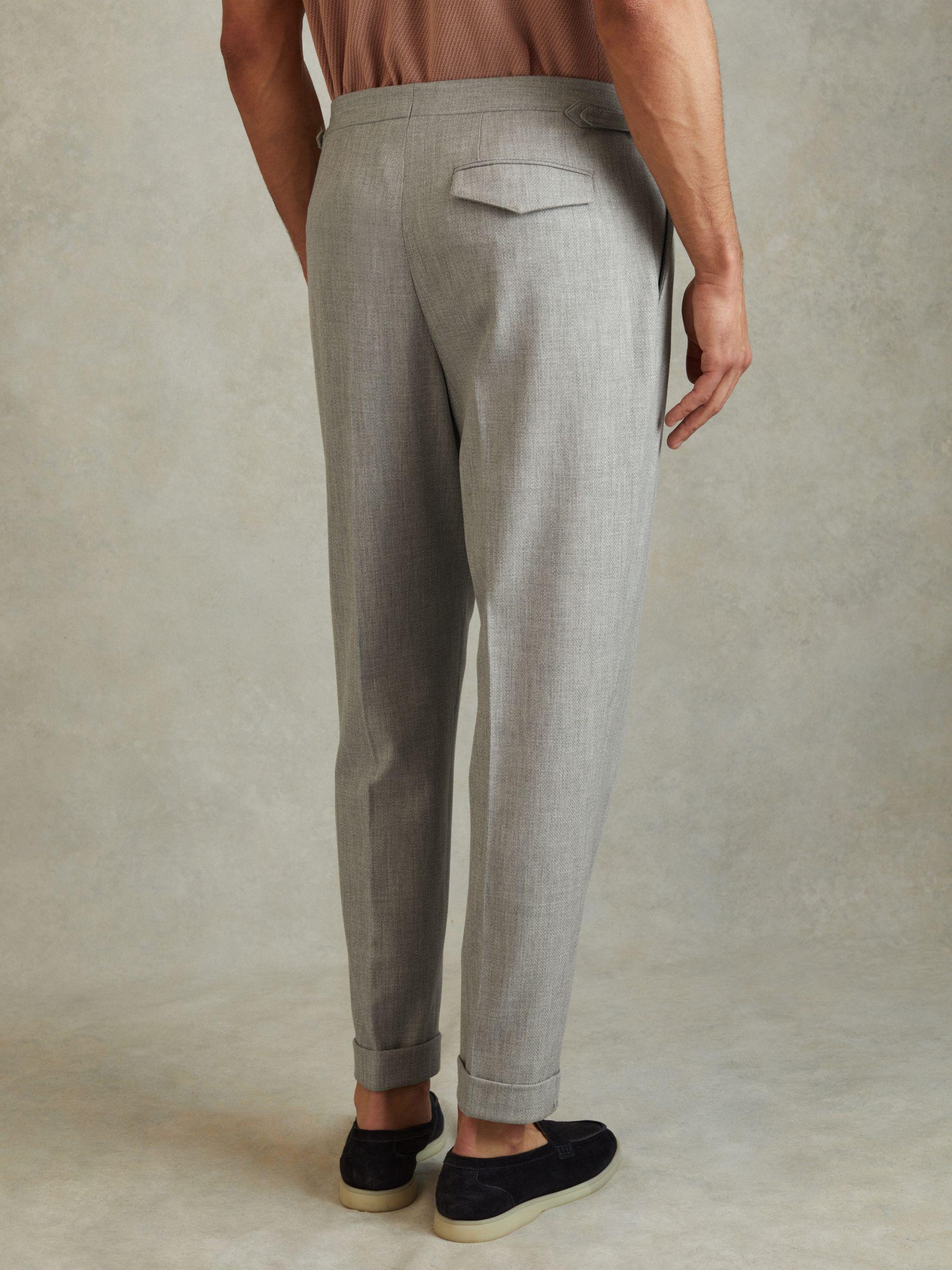 Tapered Trousers with Turn-Ups in Grey Product Image