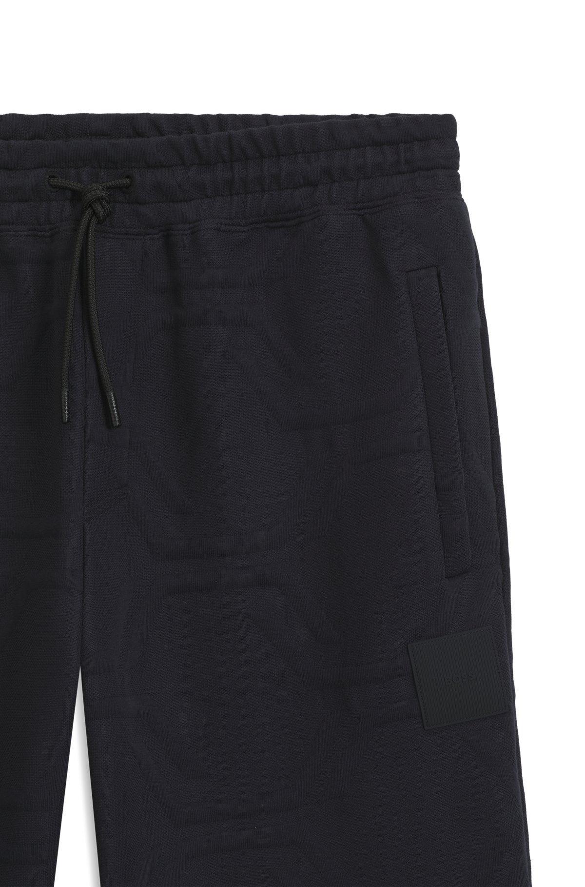 BOSS - Relaxed-fit shorts with hexagonal quilting - Dark Blue Product Image
