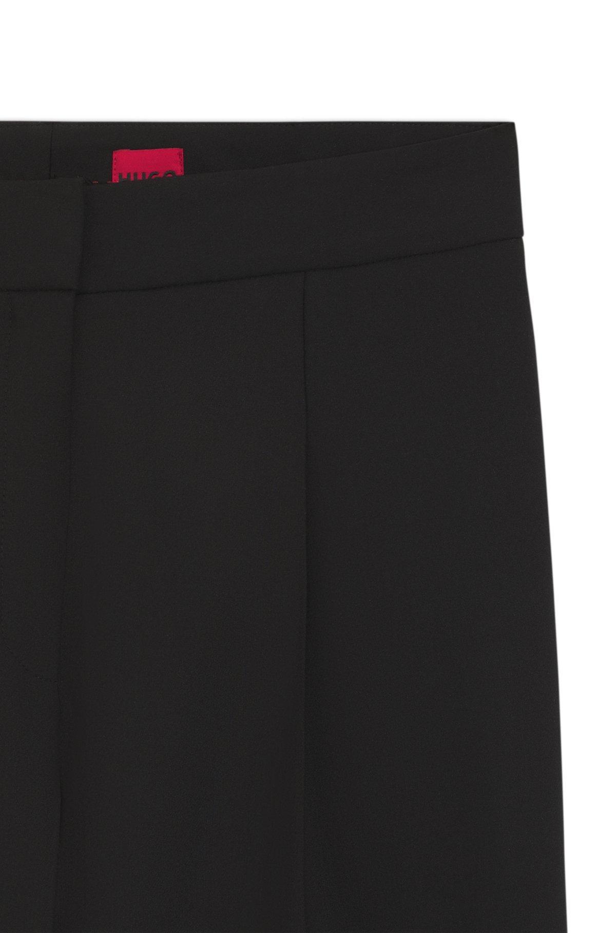Regular-fit pants with wide leg in stretch fabric Product Image