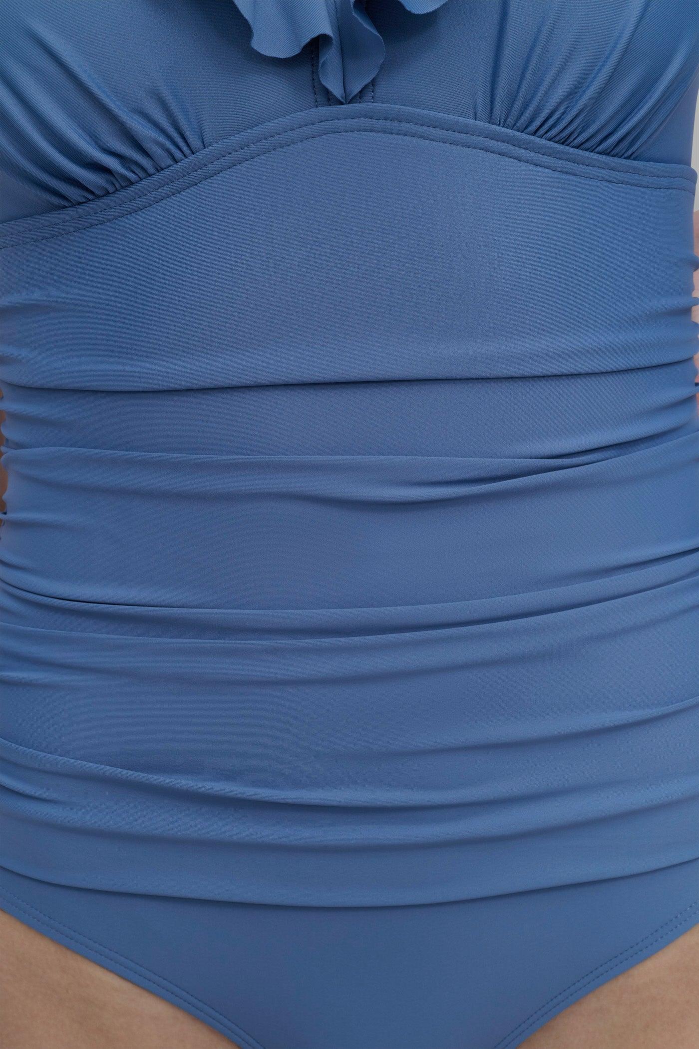 RUFFLED PLUNGE V-NECK ONE PIECE Product Image