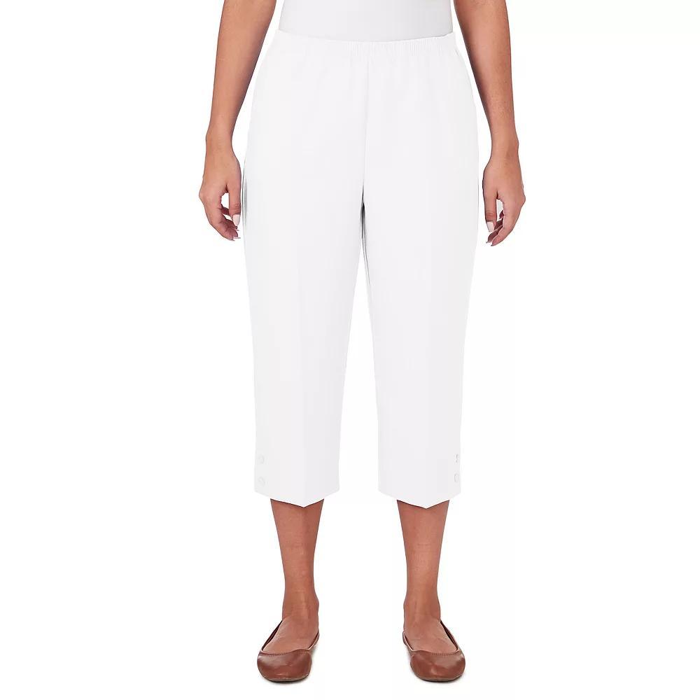 Petite Alfred Dunner Button Hem Capri Pants, Women's,  Product Image