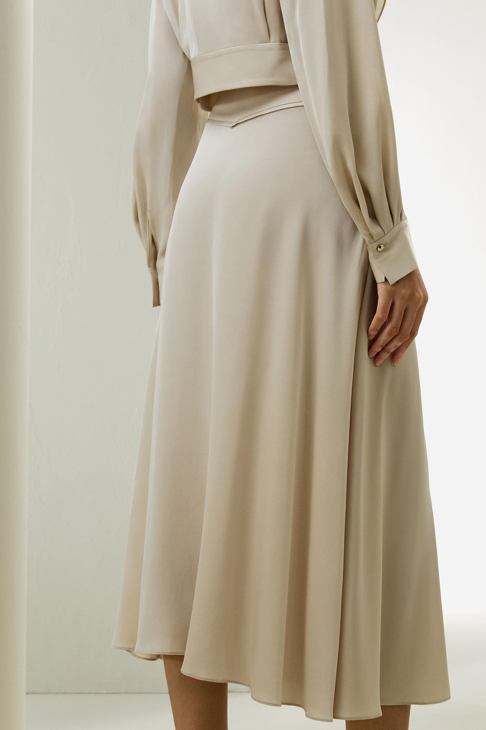 Flowy A-line Midi Skirt With Gridle Product Image